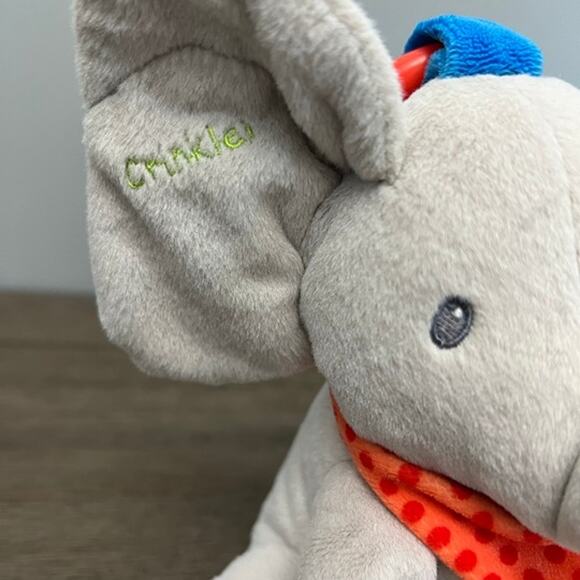 Baby Gund Flappy Baby Elephant with Crinkle Ears, Squeaker/Teether Plush - Picture 3 of 5